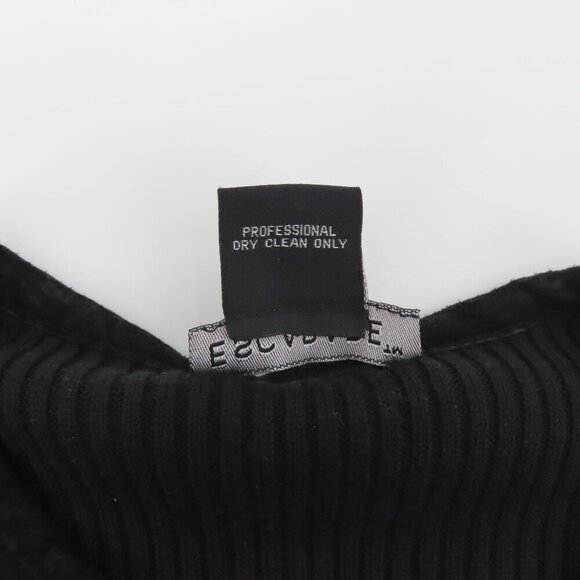 Escapade Women Large Y2K Black Suede Leather Knit Zippered Light Jacket Coat - Picture 10 of 12